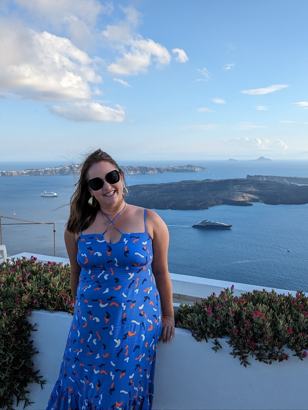 Blue Abstract Pattern Maxi Dress - Picture 2 of 12